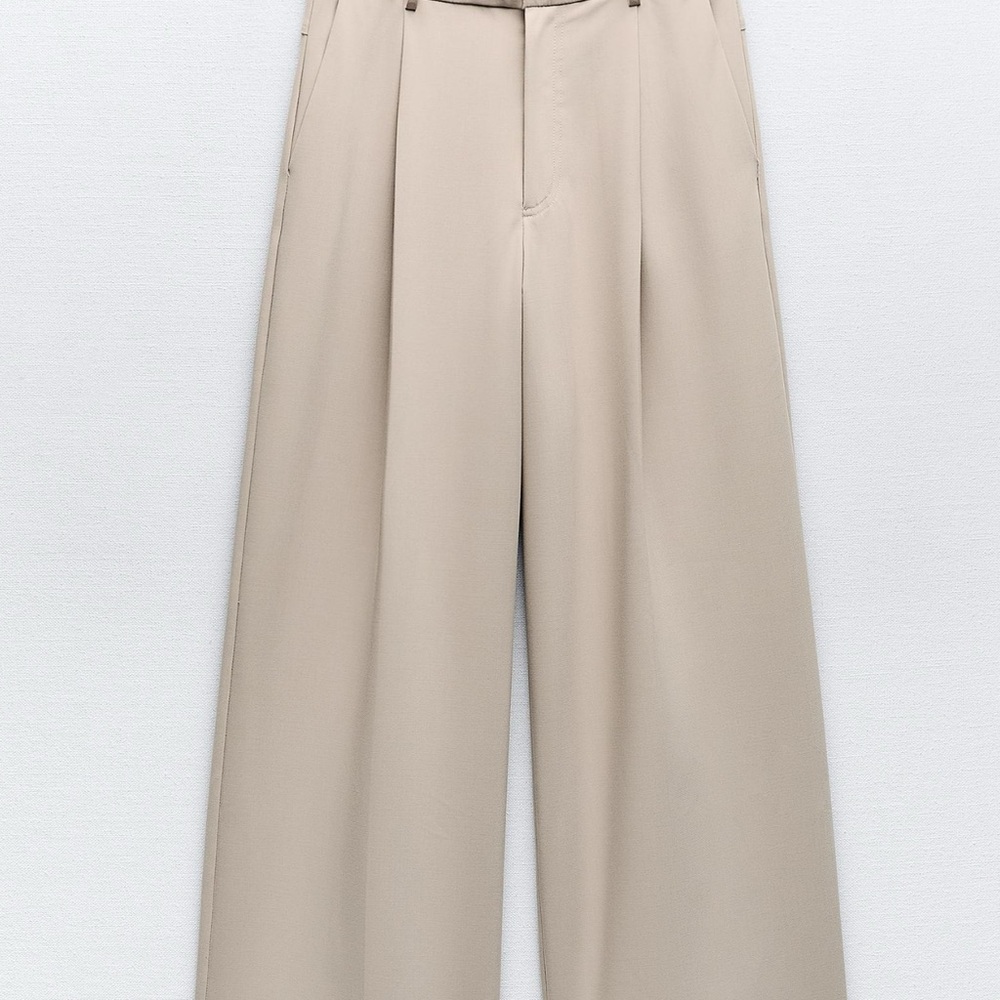 Zara Cream Wide Leg Pants